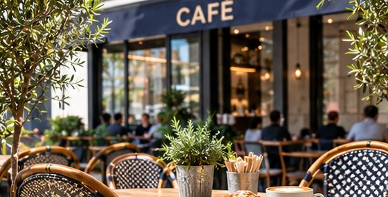 Café avec viennoiseries françaises